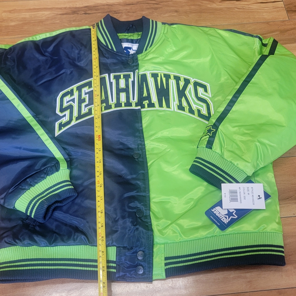🏈 NFL Starter Brand Womens NEW Seattle Seahawks Size MEDIUM Jacket 💚 - Picture 4 of 7